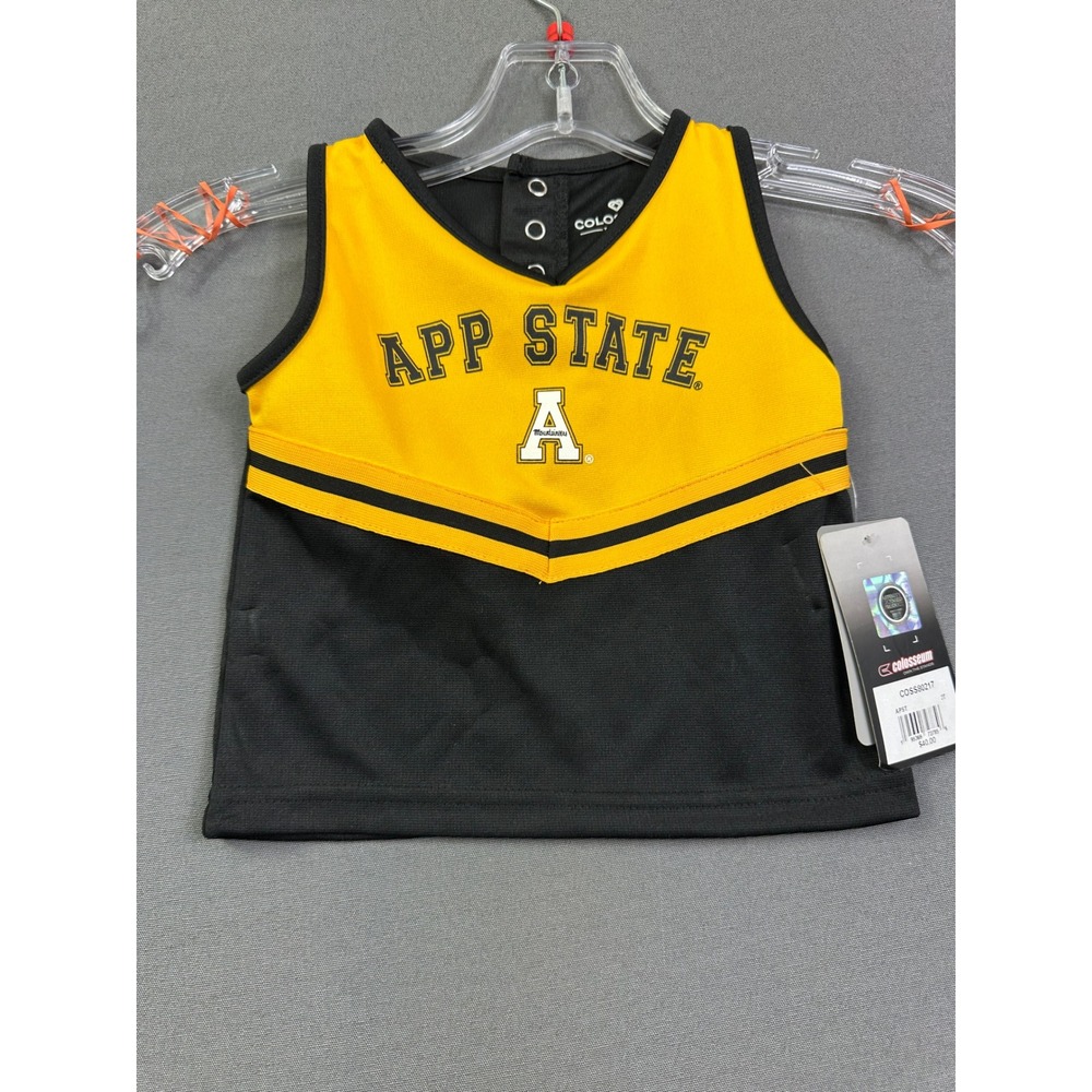 Colosseum App State Mountaineers Toddler Girls Cheer Top Black Gold 3T COSS80217